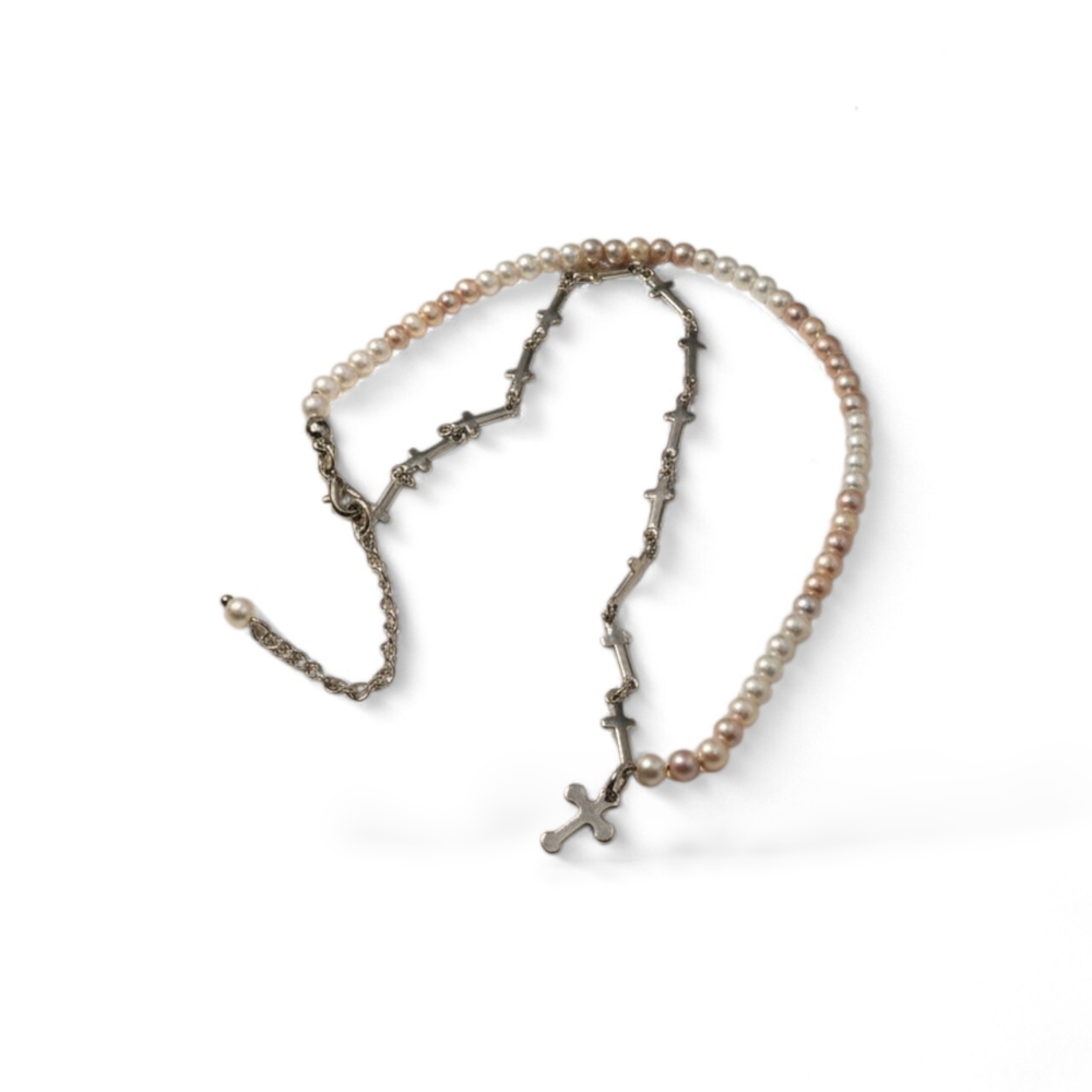 Pearl and Cross Necklace